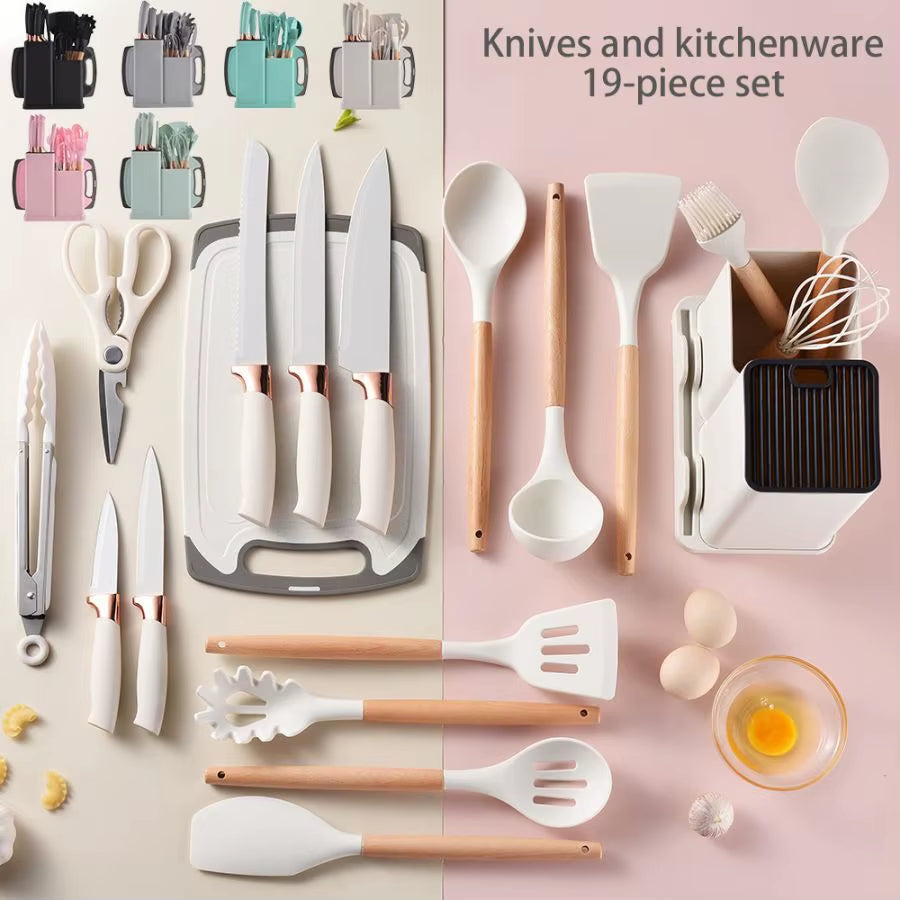 Premium 19-Piece Silicone Kitchen Tool Set 